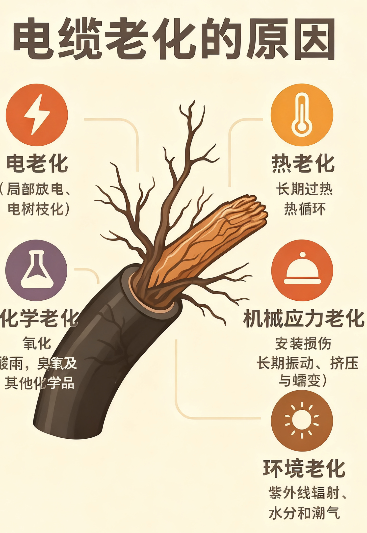 电缆绝缘层为什么会老化？五个最常见的原因