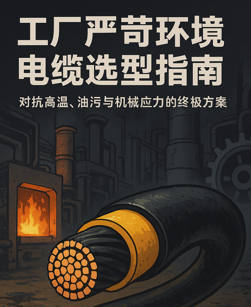 ?工厂严苛情形电缆选型指南：：：反抗高温、、油污与机械应力的最终方案